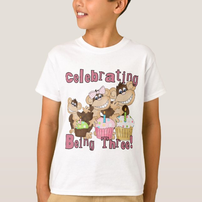 Camisetas e presentes de macacos de festa rosa (Frente)