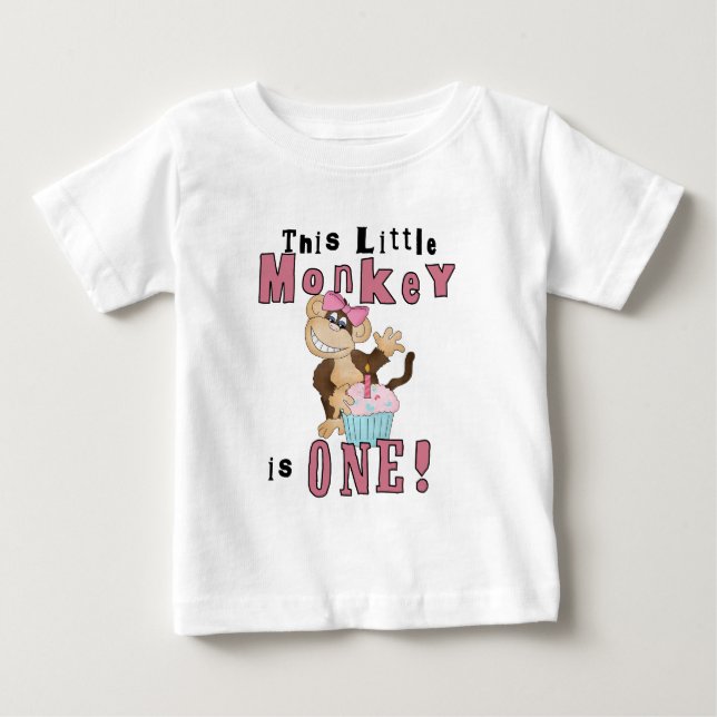 Camisetas e presentes de macacos de festa rosa (Frente)
