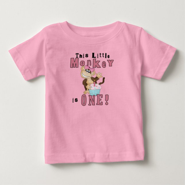 Camisetas e presentes de macacos de festa rosa (Frente)