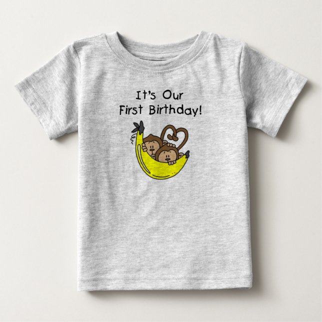 Camisetas e presentes de macacos primeiro aniversa (Frente)