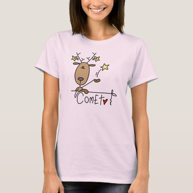Camisetas e presentes de Natal Comet Reindeer (Frente)