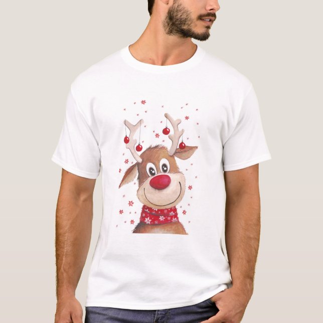 Camisetas e presentes de Natal de Reindeer (Frente)