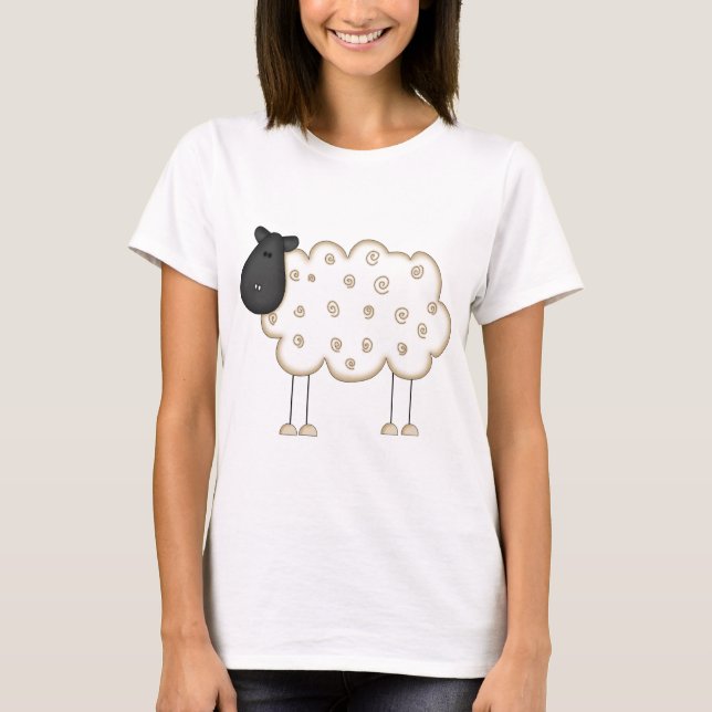 Camisetas e Presentes de Ovelha em Formato de Bone (Frente)