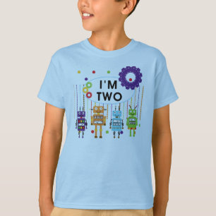 Camisetas e presentes de segundo aniversário robô