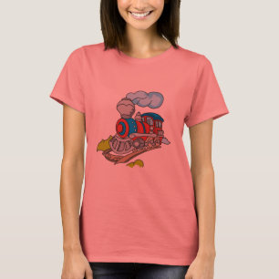 Camisetas e presentes de trem vermelhos e azuis