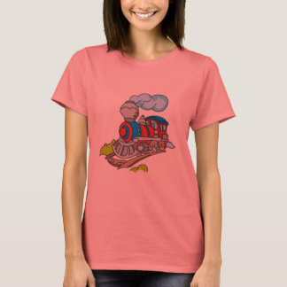 Camisetas e presentes de trem vermelhos e azuis