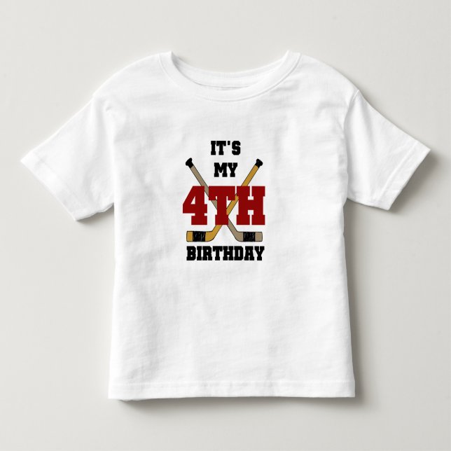 Camisetas e presentes do 4º aniversário do Hockey (Frente)