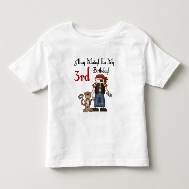 Camisetas e presentes do aniversário de 3 anos Pir (Frente)