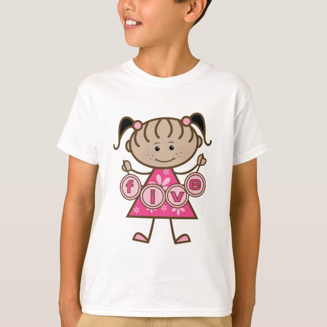 Camisetas e presentes para 5 de menina (Frente)