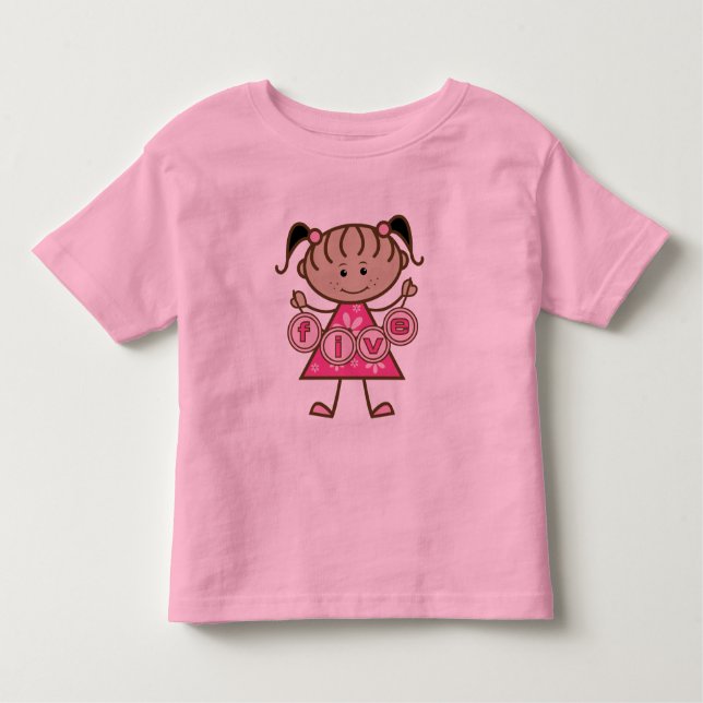 Camisetas e presentes para 5 de menina (Frente)