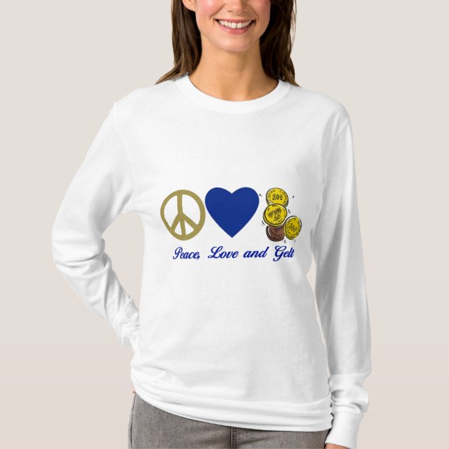 Camisetas e presentes para a paz, o amor e o anjo (Frente)