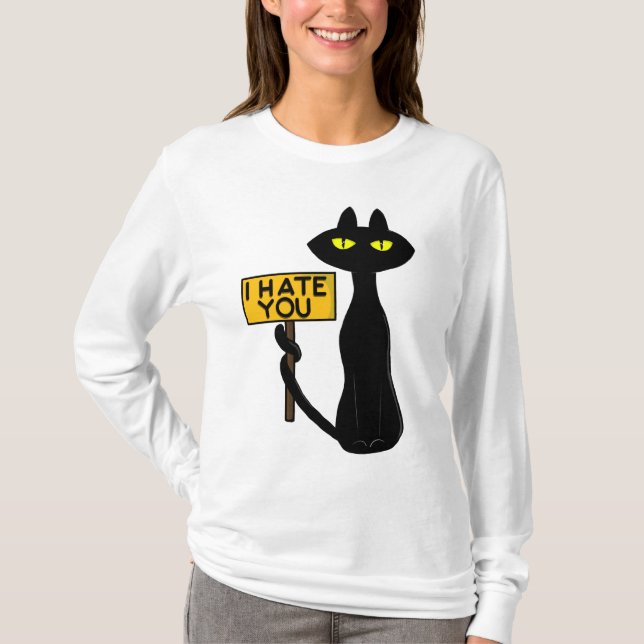 Camisetas engraçadas Bad Boogie -O Gato- "EUODEIO" (Frente)