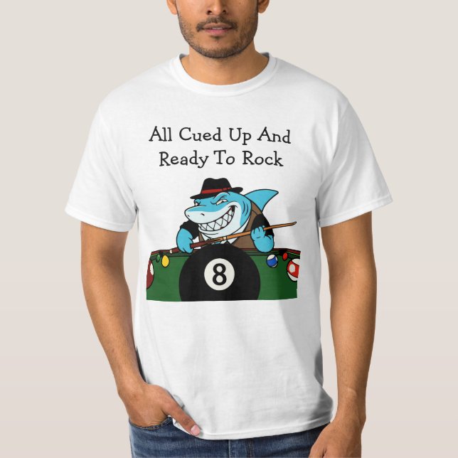 Camisetas engraçadas de bilhar Salão de bilhar Reb (Frente)