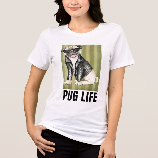 Camisetas engraçadas de CACHORRO, vida de PUG (Frente)