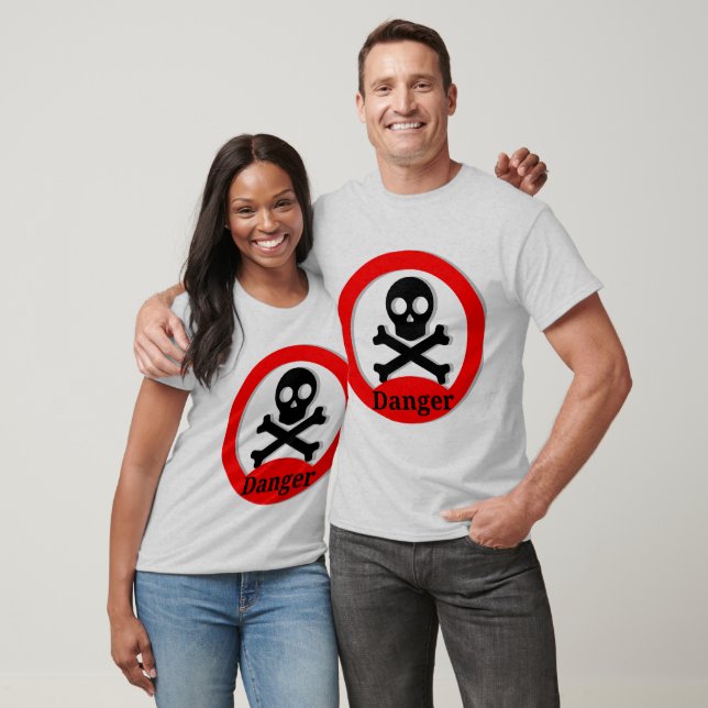 Camisetas engraçadas de caveira de perigo para cas (Unissex)