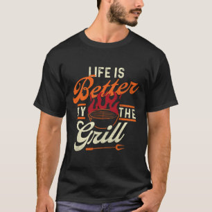 Camisetas engraçadas de churrasco A vida é melhor 