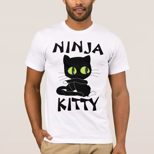 Camisetas engraçadas de gato NINJA KITTY (Frente)