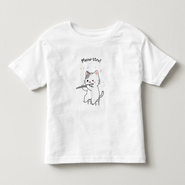 Camisetas engraçadas de gato tocando flauta para c (Frente)