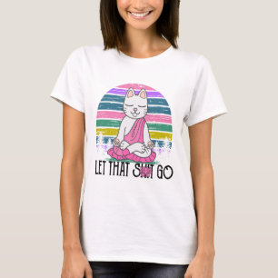 Camisetas engraçadas de gatos Kitty meditando Deix