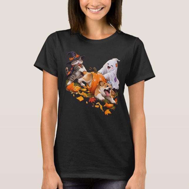 Camisetas engraçadas de Halloween com Fantasia de  (Frente)