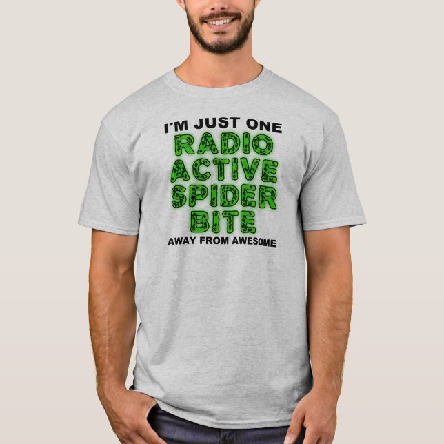 Camisetas engraçadas de mordida de aranha radioati (Frente)