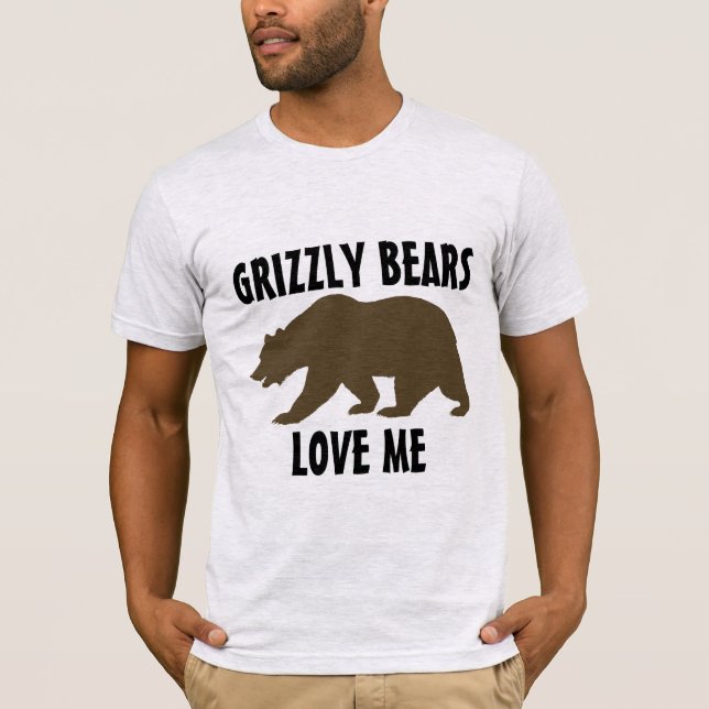 CAMISETAS ENGRAÇADAS DE URSOS CINZENTOS AMAM-ME (Frente)