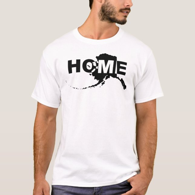 Camisetas engraçadas do Alasca, lar longe do estad (Frente)