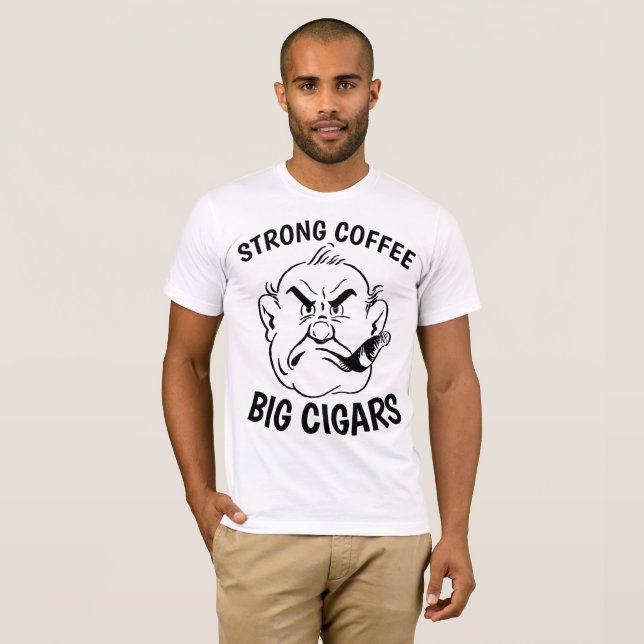 Camisetas engraçadas do CIGAR e do CAFÉ (Frente Completa)