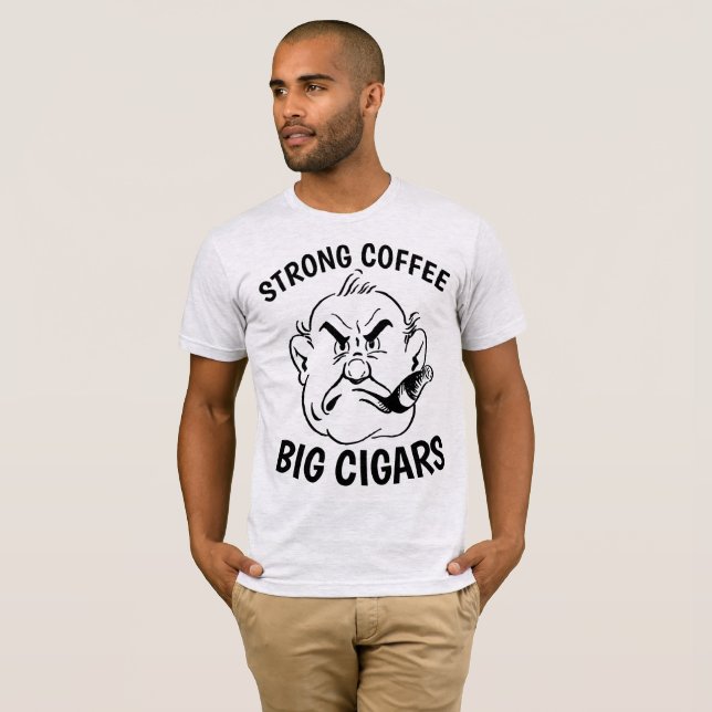 Camisetas engraçadas do CIGAR e do CAFÉ (Frente Completa)
