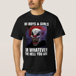 CAMISETAS ENGRAÇADAS DO PALHAÇO ASSUSTADOR MALVADO