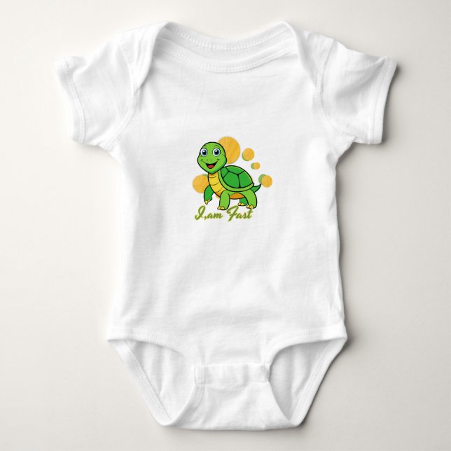 Camisetas engraçadas para Bebê "eu sou rápido" (Frente)