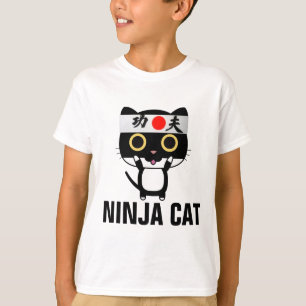 Camisetas engraçadas para garotos NINJA CAT