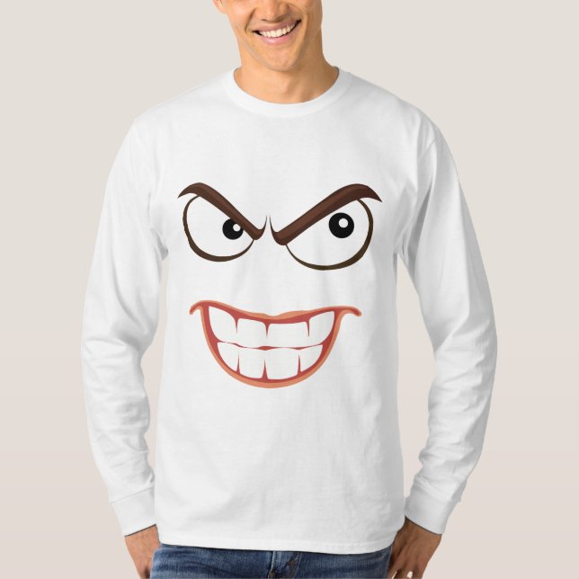 Camisetas engraçadas para homens, ROSTO DEMENTE (Frente)