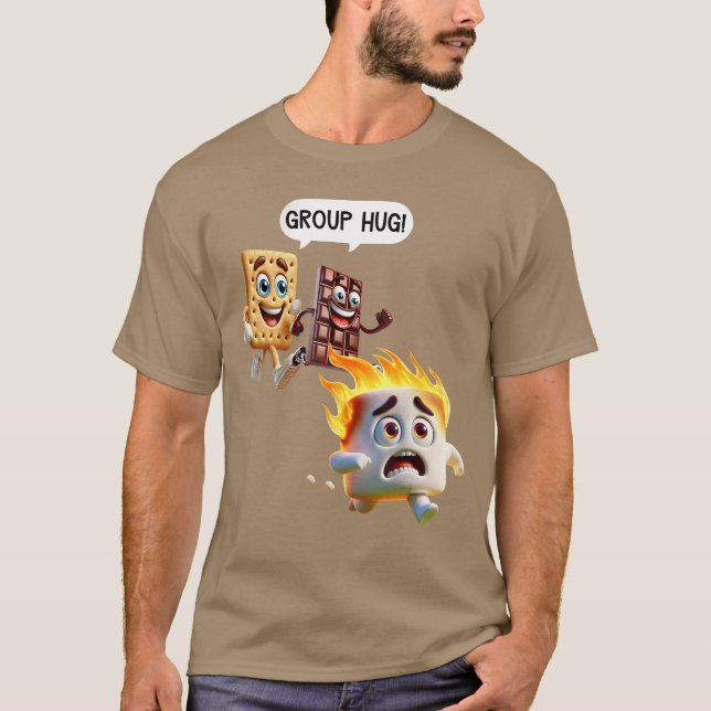 Camisetas engraçadas para homens Smores Camping To (Frente)