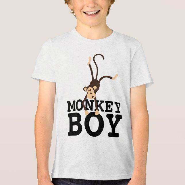 CAMISETAS ENGRAÇADAS PARA MENINOS, MONKEY BOY (Frente)
