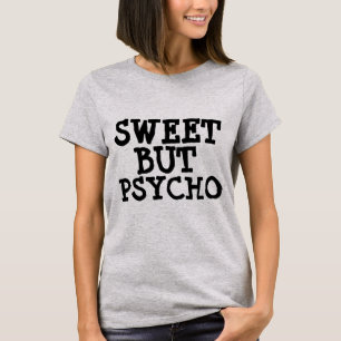 Camisetas engraçadas para mulheres DOCE MAS PSICOP