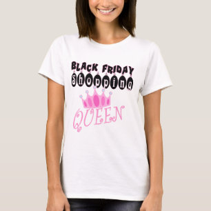 Camisetas engraçadas pretas da rainha da compra d