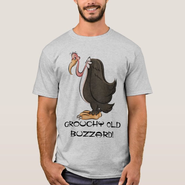 Camisetas engraçadas velhas Grouchy do buzzard (Frente)