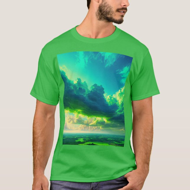 Camisetas Escuras Básicas - Surreal Blue & Green S (Frente)