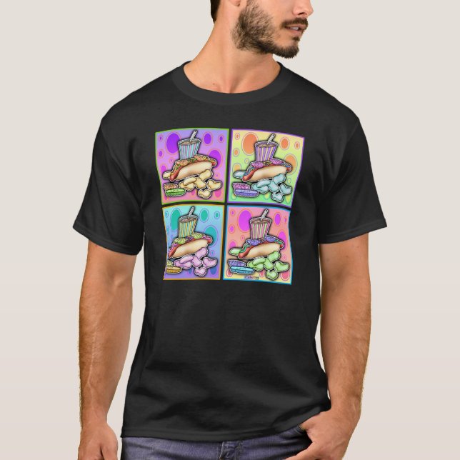 Camisetas Escuras - Cachorro Quente com Batata Fri (Frente)