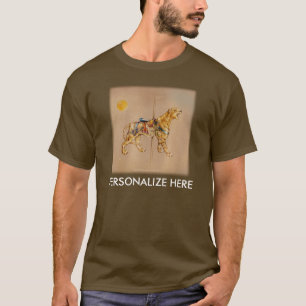 Camisetas escuras dos homens - tigre do carrossel
