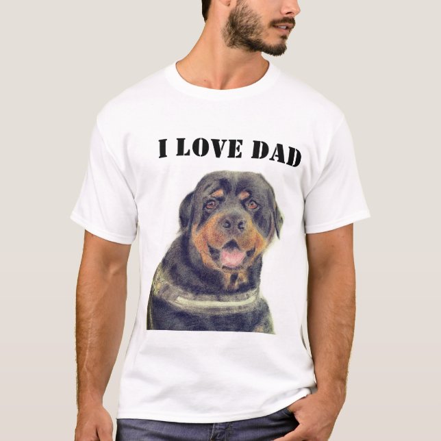 Camisetas Eu Amo Papai Rottweiler (Frente)