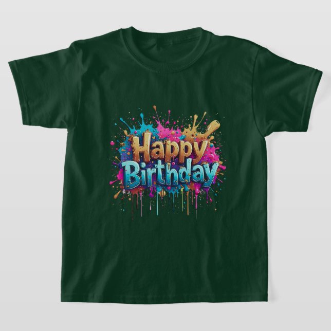 Camisetas Feliz Aniversário – Coloridas e Alegres (Postura )