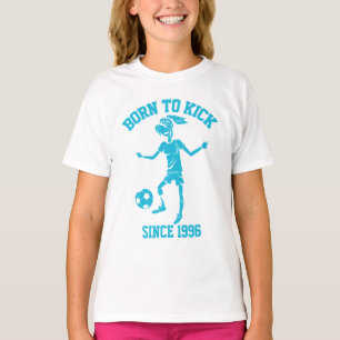 Camisetas fêmeas do futebol do aniversário