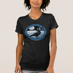 Camisetas femininas da lua celta, do corvo e do