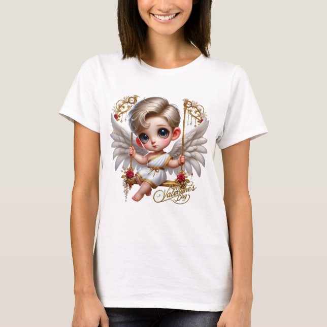 Camisetas femininas do Cupido do Dia dos Namorados (Frente)