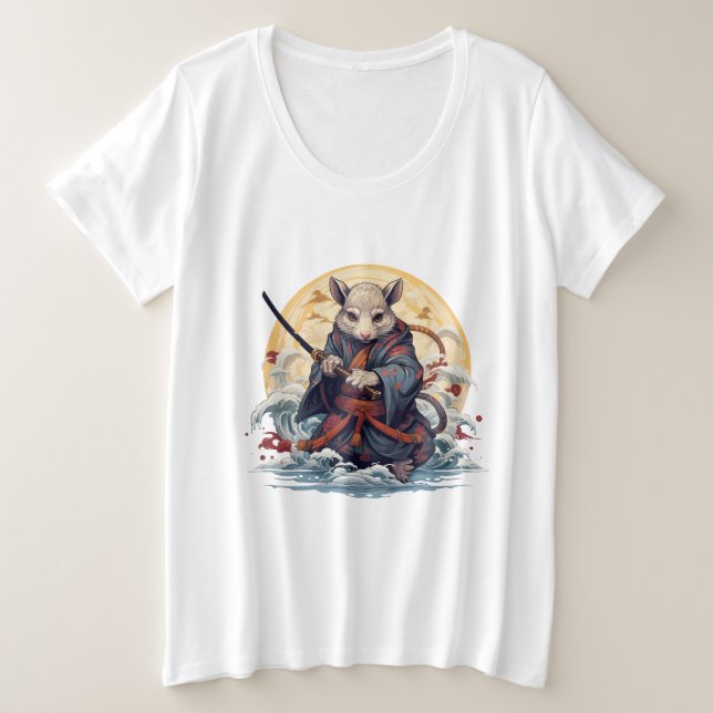 Camisetas femininas do Samurai Rat (Frente do Design)