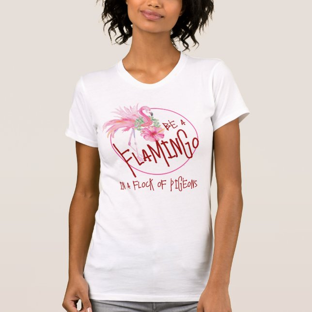 Camisetas Flamingo Rosa Inspiradoras (Frente)