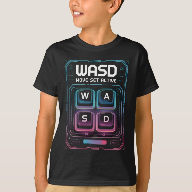 camisetas gamer wasd pc (Frente)