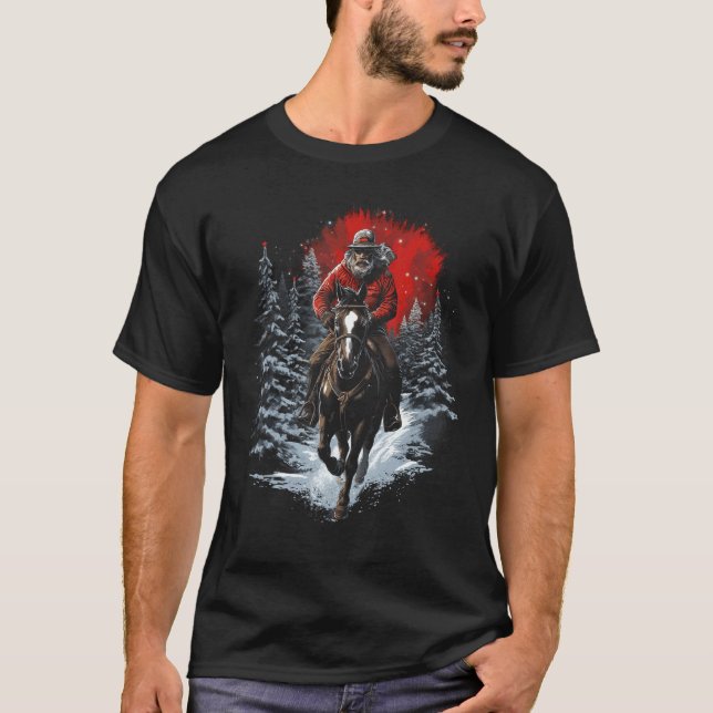 Camisetas Gráficas de Cavalgar no Natal para Homen (Frente)
